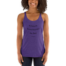 Load image into Gallery viewer, Tank_Women&#39;s Racerback - Black Text - Be Authentic, Spread Good Vibes, Give Back #LiveTheVibe™
