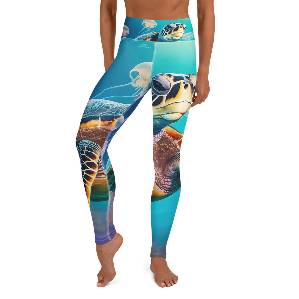 Yoga Leggings - Sea Turtle Design