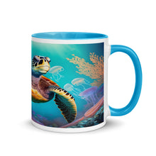 Load image into Gallery viewer, Sea Turtle Underwater Mug with Blue Color
