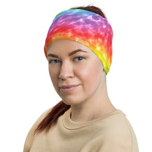 Load image into Gallery viewer, Neck Gaiter - Unisex - #LiveTheVibe™ Rainbow Tie Dye Design
