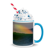 Load image into Gallery viewer, Cocoa Beach Ceramic Mug with pop of color - &quot;Surf The Rainbow&quot; by JMacK Imagery
