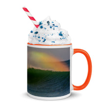 Load image into Gallery viewer, Cocoa Beach Ceramic Mug with pop of color - &quot;Surf The Rainbow&quot; by JMacK Imagery
