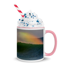 Load image into Gallery viewer, Cocoa Beach Ceramic Mug with pop of color - &quot;Surf The Rainbow&quot; by JMacK Imagery

