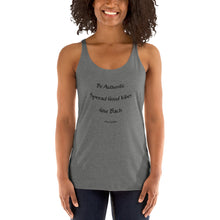 Load image into Gallery viewer, Tank_Women&#39;s Racerback - Black Text - Be Authentic, Spread Good Vibes, Give Back #LiveTheVibe™
