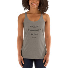 Load image into Gallery viewer, Tank_Women&#39;s Racerback - Black Text - Be Authentic, Spread Good Vibes, Give Back #LiveTheVibe™
