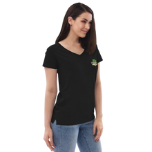 Load image into Gallery viewer, T-Shirt_Women’s Recycled V-Neck - #LiveTheVibe™ Tiki Design
