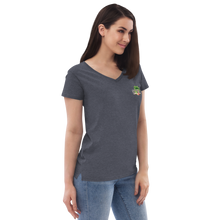 Load image into Gallery viewer, T-Shirt_Women’s Recycled V-Neck - #LiveTheVibe™ Tiki Design
